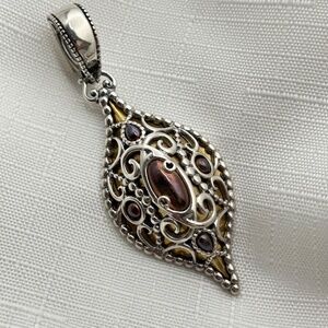 Carolyn Pollack 925 Sterling Silver, Copper, Brass Enhancer Pendant Opulence